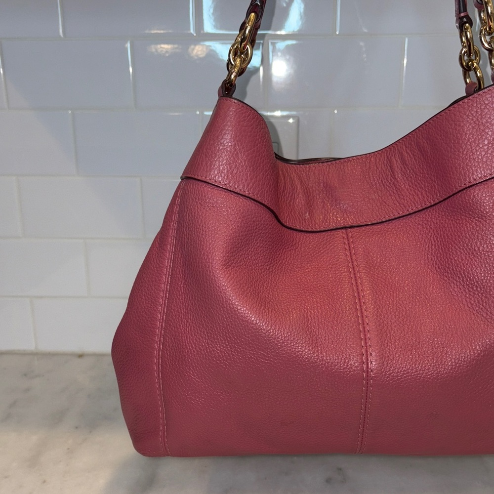 Coach Bag Purse Handbag Leather Large Lexy Pink Pebbled Shoulder Bag Pocketbook - Picture 6 of 17